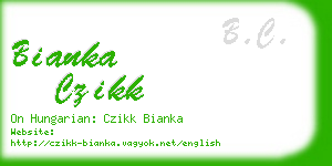 bianka czikk business card